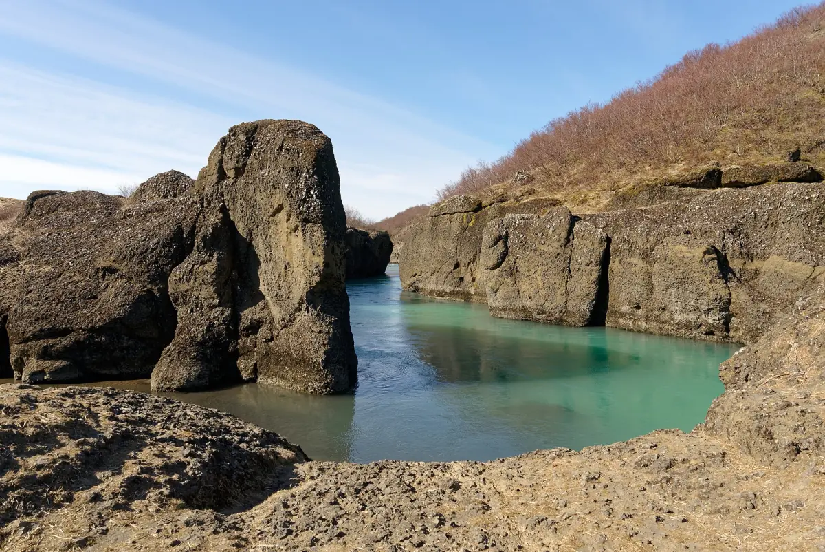 The river gorge at Brúarhlöð in spring